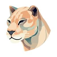 Large feline symbolizes endangered species in Africa icon isolated vector
