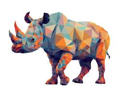 Geometric Rhino Abstract icon isolated illustration vector