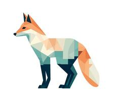 geometric fox abstract style icon isolated illustration vector