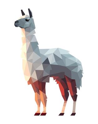 geometric llama animal icon isolated