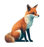 abstract red fox icon isolated illustration vector