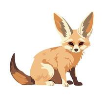 fennec fox on white background icon isolated vector