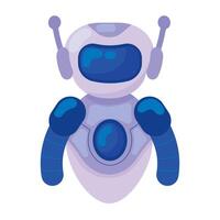 robot ai technology front view isolated icon vector
