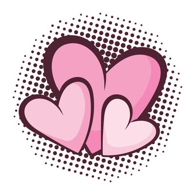 love pop art retro illustration isolated