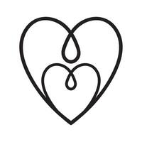 scribbled heart love illustration isolated vector