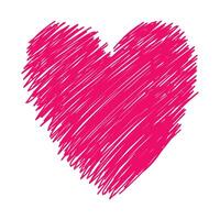 scribbled heart style illustration isolated vector