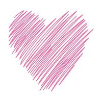scribbled heart red design illustration isolated vector