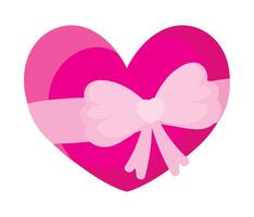 scribbled heart with ribbon illustration isolated vector