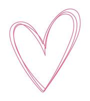 scribbled heart modern illustration isolated vector