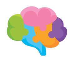 autism color brain illustration isoalted vector
