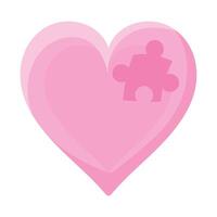 autism heart puzzle isolated design vector