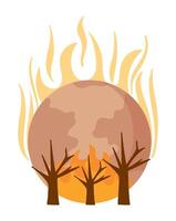 global warming damage illustration isolated vector