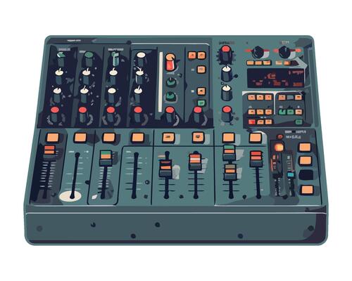 Electric mixer knob sliding, sound recording playing icon
