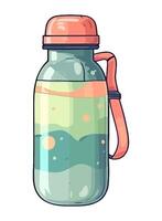 plastic container, refreshing drink icon isolated vector