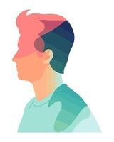 Modern silhouette of an in profile man view icon isolated vector