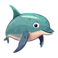 Cute dolphin sea animal icon isolated vector
