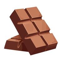 Stack of chocolate bars on white background vector