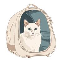 Pampered kitty travels in style in bag icon isolated vector