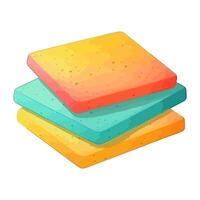 Multi colored stack pillows icon isolated vector