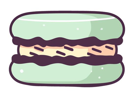 sweet dessert macaroons candy icon isolated
