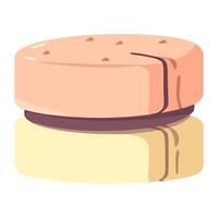 A stack of sweet chocolate cookies isolated icon vector