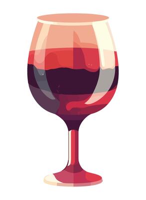 Wine glass to celebration and luxury icon isolated