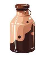 chocolate bottle design, gourmet refreshment icon isolated vector