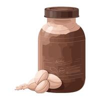 chocolate bottle with seeds icon isolated vector