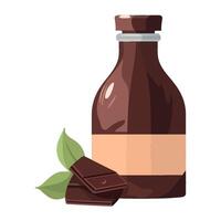 Organic chocolate label on fresh backdrop icon isolated vector