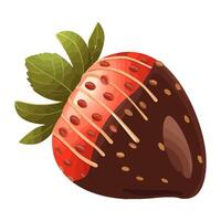 Fresh organic fruit strawberry and chocolate icon isolated vector