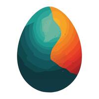 decorative egg of yellow wave backdrop icon isolated vector