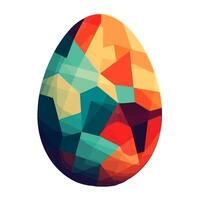 Geometric shapes in multi-colored egg icon isolated vector