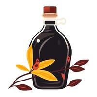 Fresh organic bottle with leaf label icon isolated vector