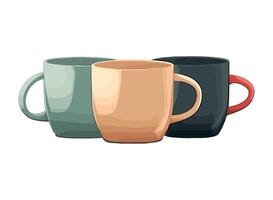 Coffee cups in multi colored stack icon isolated vector