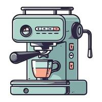 coffee maker machinery and mug icon isolated vector