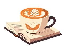 cappuccino mug on a book icon isolated vector