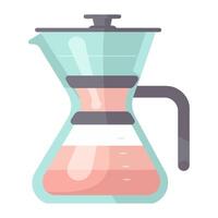 Transparent dripping coffee maker icon isolated vector