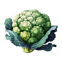 Fresh organic vegetables cauliflower, a healthy meal icon isolated vector