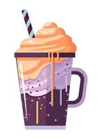 A refreshing milkshake with chocolate icon isolated vector