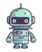 Futuristic robot sketches cute blue android icon isolated vector