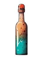 wine bottle icon on transparent background icon isolated vector
