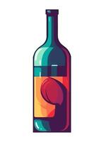 wine bottle symbolizes celebration and winemaking icon isolated vector
