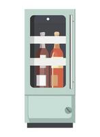 Fresh wine in modern fridge, perfect refreshment icon isolated vector