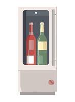 Fresh wine bottles in a fridge icon isolated vector