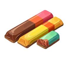 A of multi-colored candy packets isolated icon isolated vector