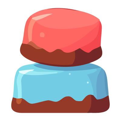 dessert cute stack of chocolate icon isolated
