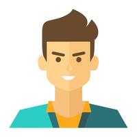 Smiling man avatar symbolizes success and happiness icon isolated vector