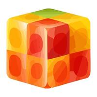 geometric shapes sweet jelly cube icon isolated vector