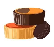 Gourmet dessert icon on yellow backdrop icon isolated vector
