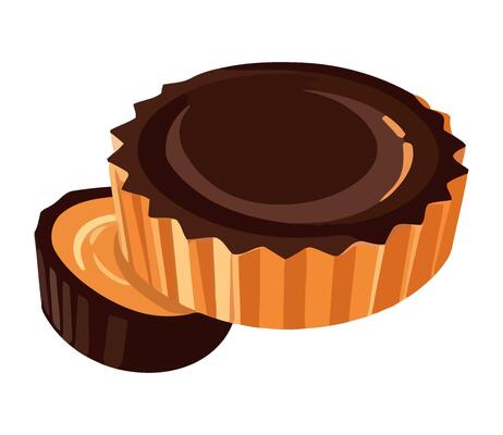 sweet cupcakes of chocolate icon isolated